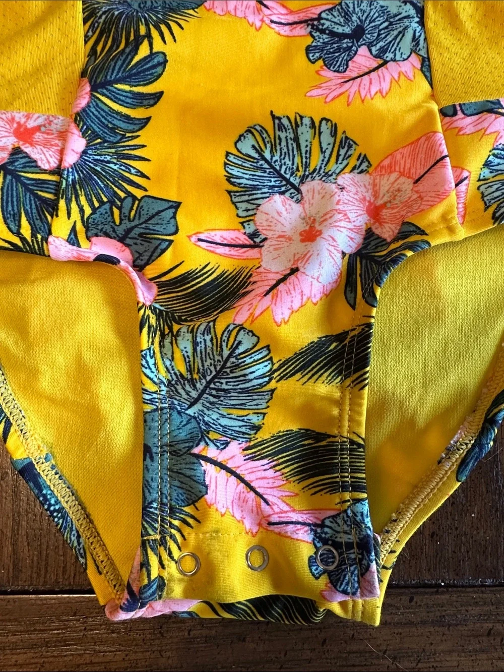 CAT & JACK | Girls' Yellow Tropical Zip-Front One-Piece Swimsuit Size 5T
